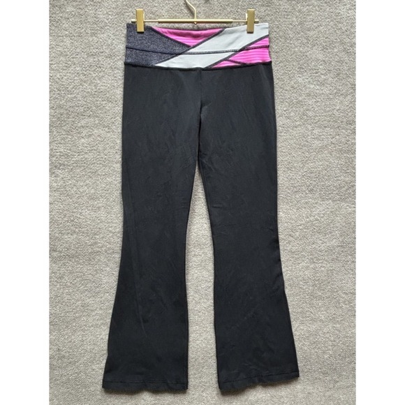lululemon athletica Pants - Y2K Lululemon Pants Women Size 6 Groove Flare Wide Leg Black Pink Mid Rise MR
